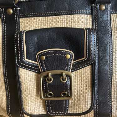 Vintage Coach Leather & Straw - image 1