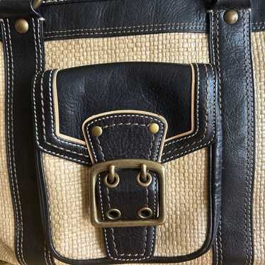 Vintage Coach Leather & Straw