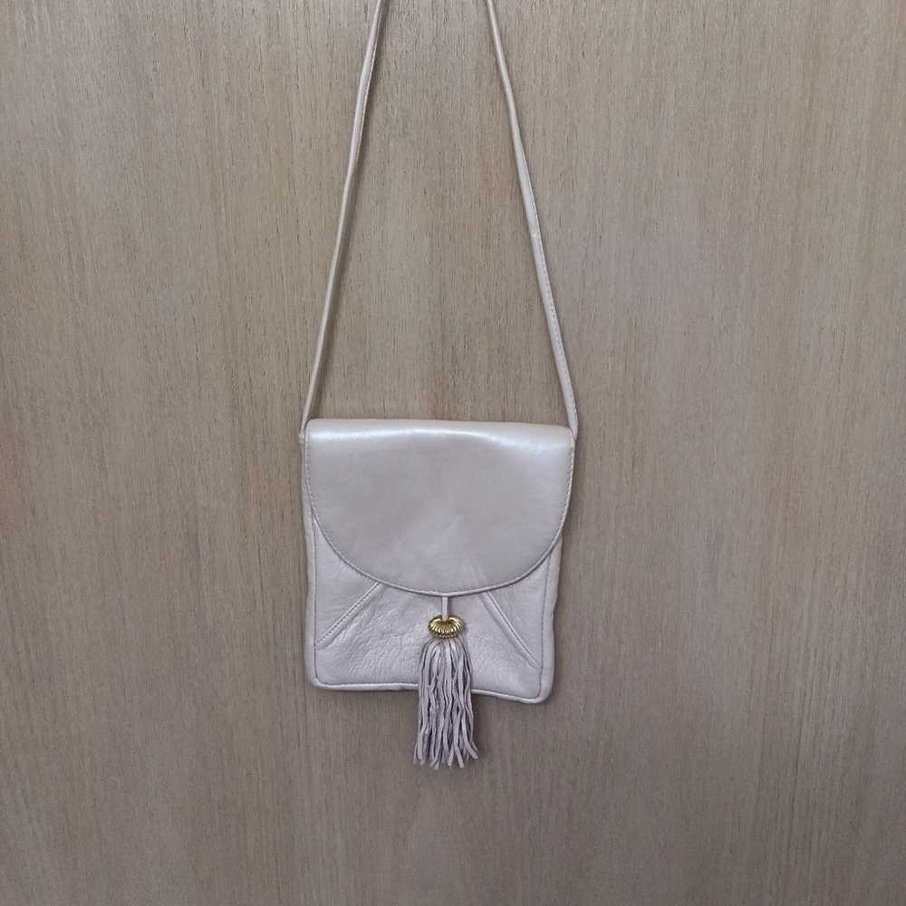 Vintage opal metallic leather crossbody. - image 1