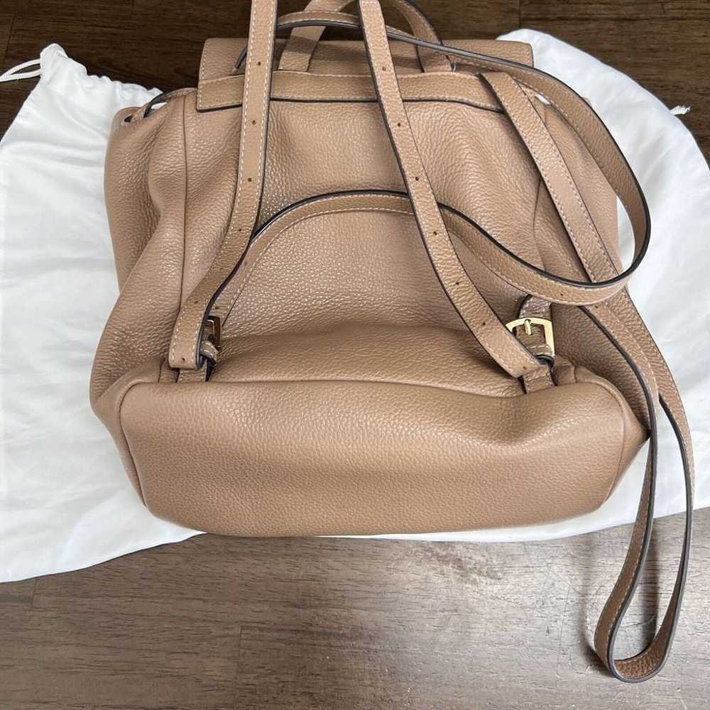 Furla Tan Flap Tie Backpack Women's Leather Gold … - image 5