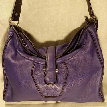 PERLINA EGGPLANT LEATHET SHOULDER BAG