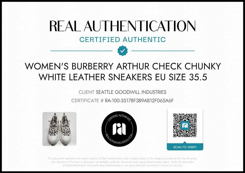 Burberry Women's Arthur Check Chunky White Leathe… - image 2