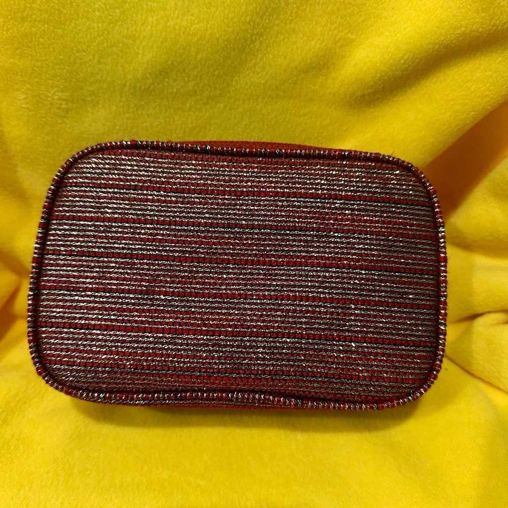 Chanel Makeup Cosmetics Bag Pouch Red with Gold A… - image 2