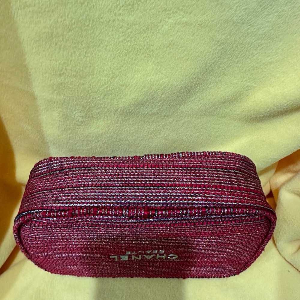 Chanel Makeup Cosmetics Bag Pouch Red with Gold A… - image 5