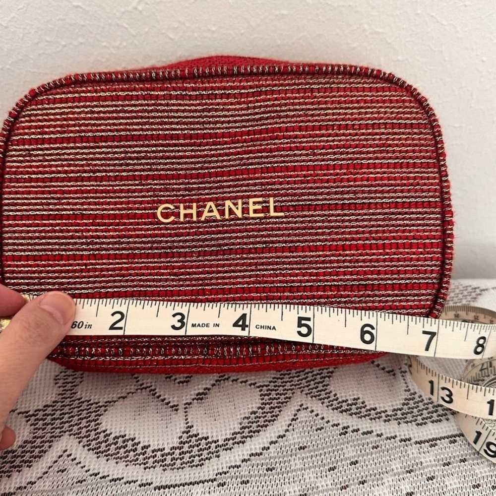 Chanel Makeup Cosmetics Bag Pouch Red with Gold A… - image 7