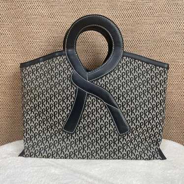 【Roberta di Camerino】Handbag Black Beige All-over… - image 1