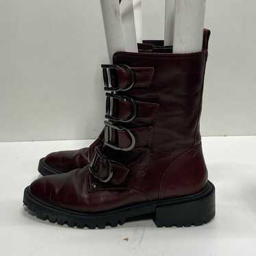 Vince Camuto Leather Frishea Buckle Boots Burgund… - image 1