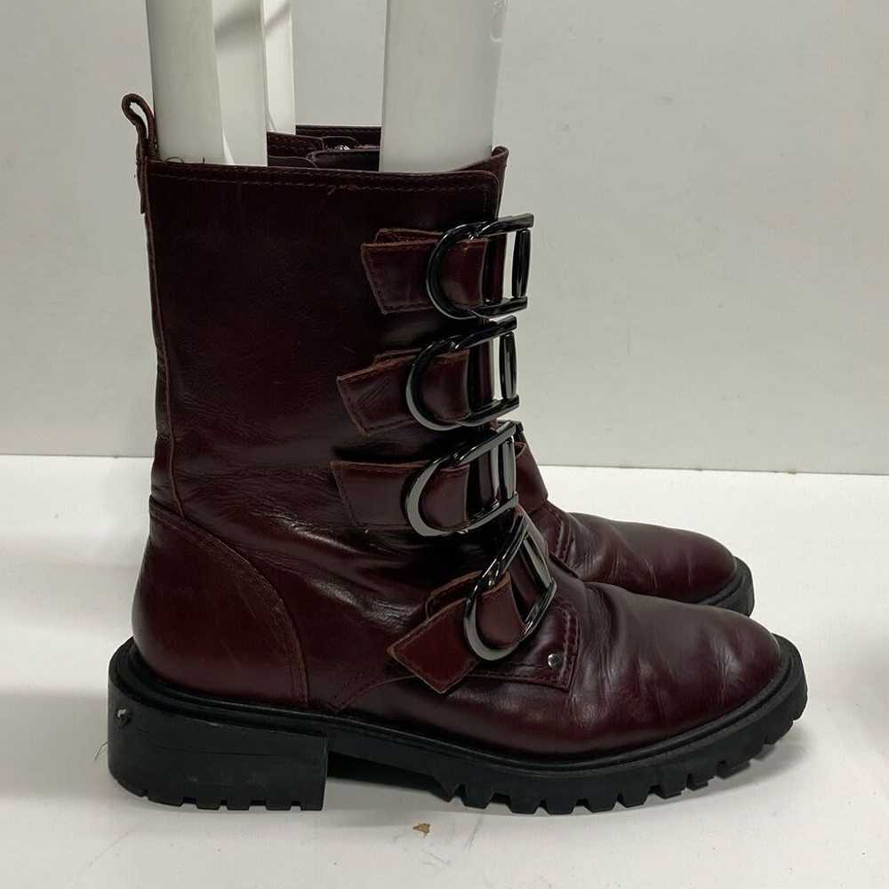 Vince Camuto Leather Frishea Buckle Boots Burgund… - image 3