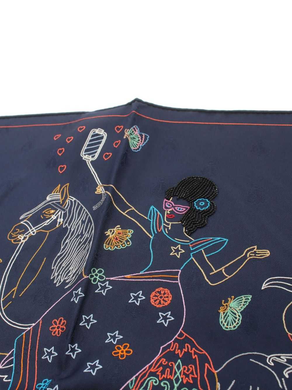 Hermès Pre-Owned 2010s Carré Story scarf - Blue - image 3