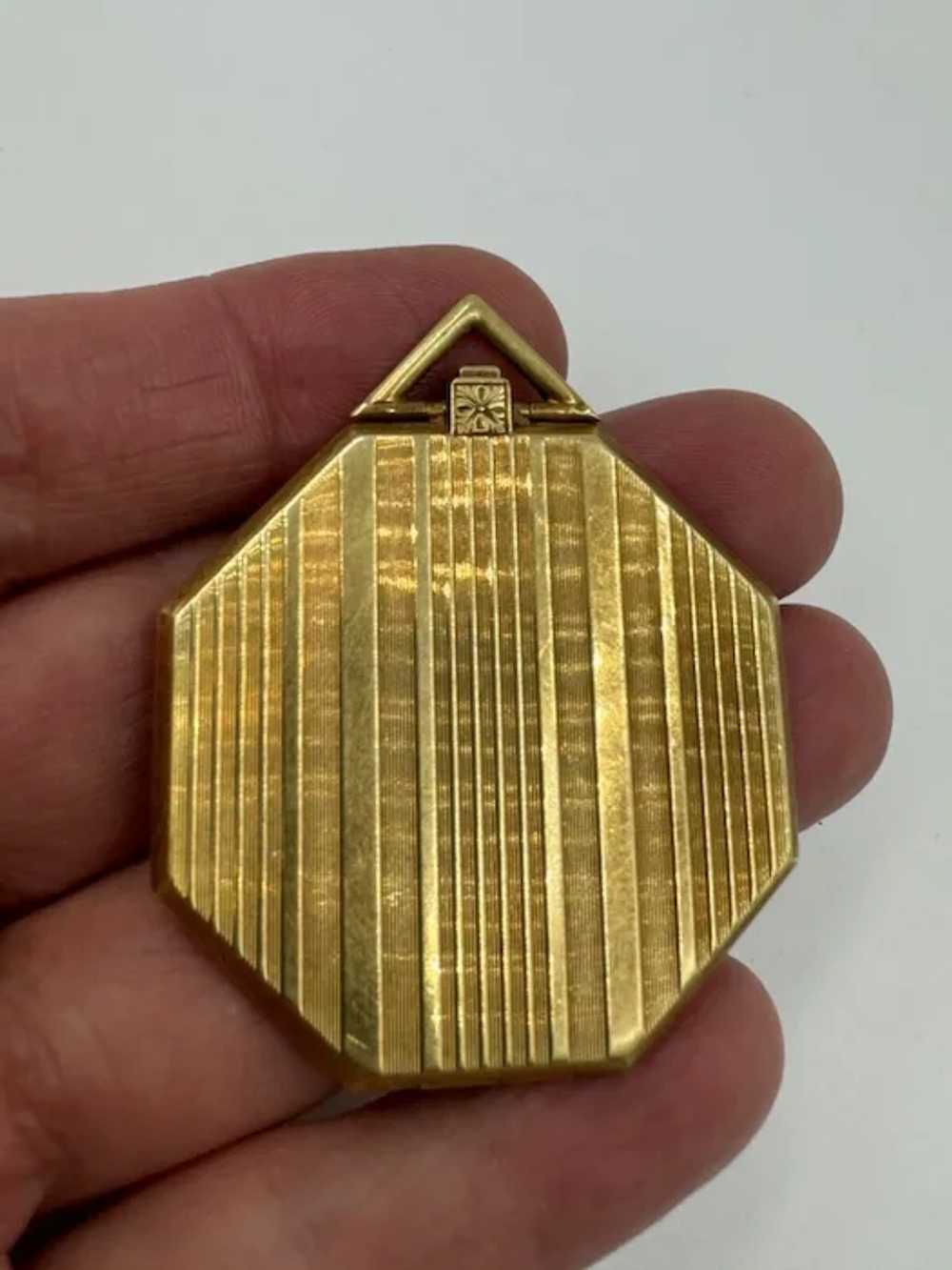 Art Deco 14k Yellow Gold Large Locket Pendant - image 11