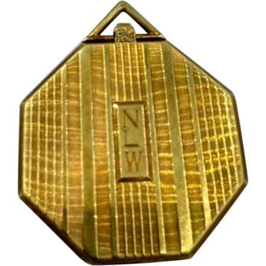 Art Deco 14k Yellow Gold Large Locket Pendant - image 1