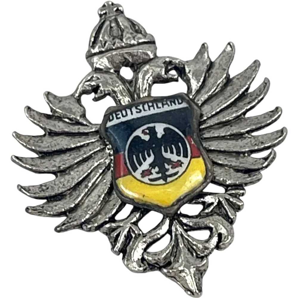 Vintage Deutschland Eagle Crest Pin Badge - image 1