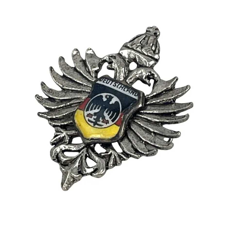 Vintage Deutschland Eagle Crest Pin Badge - image 2