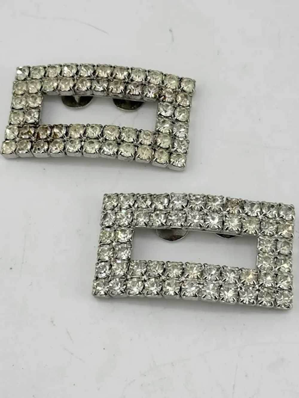 Vintage rhinestone shoe clips - image 2