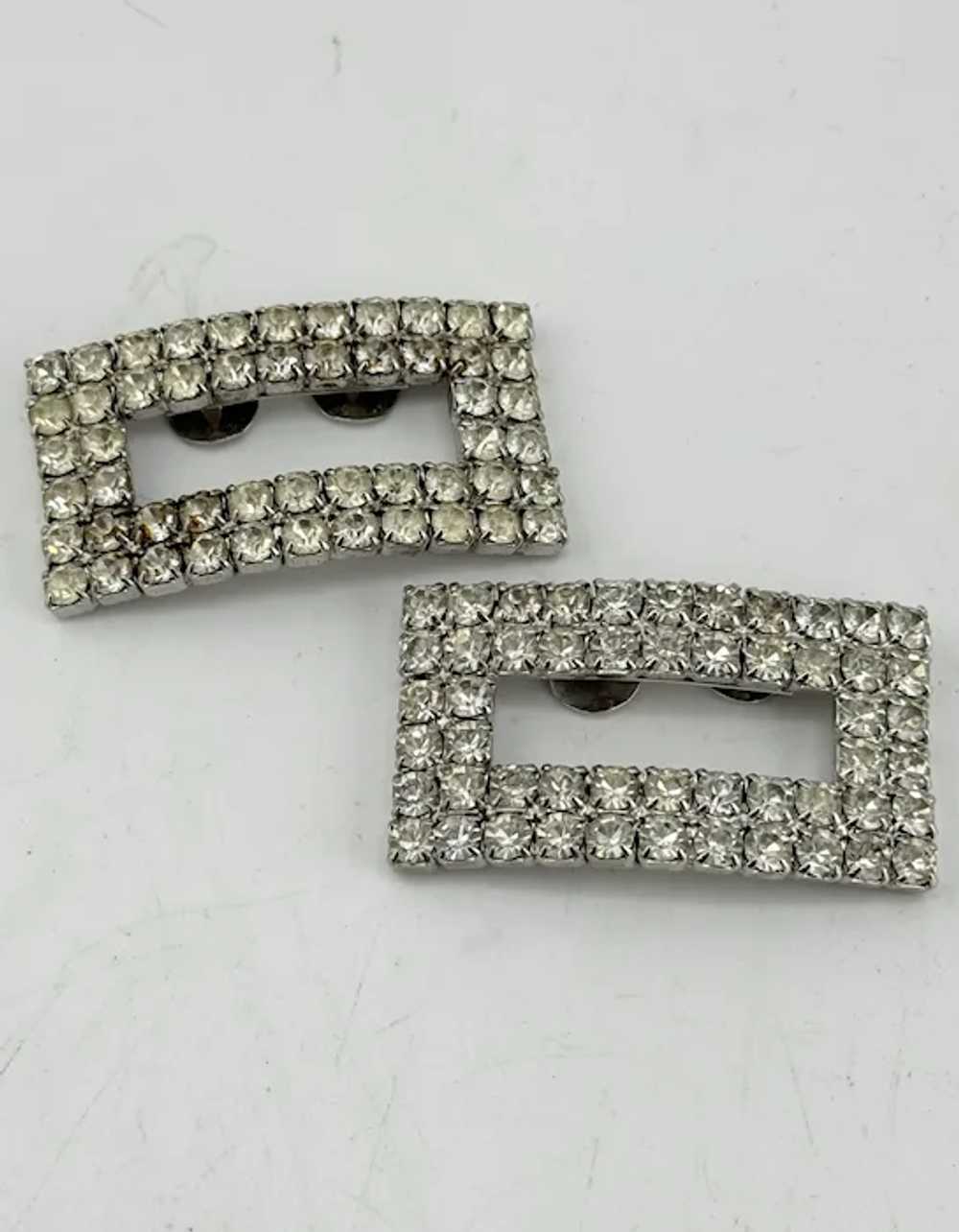 Vintage rhinestone shoe clips - image 4