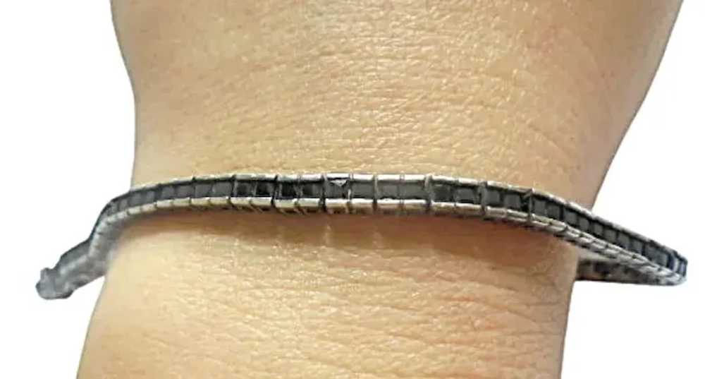 TENNIS BRACELET in Sterling SILVER 925 with black… - image 2