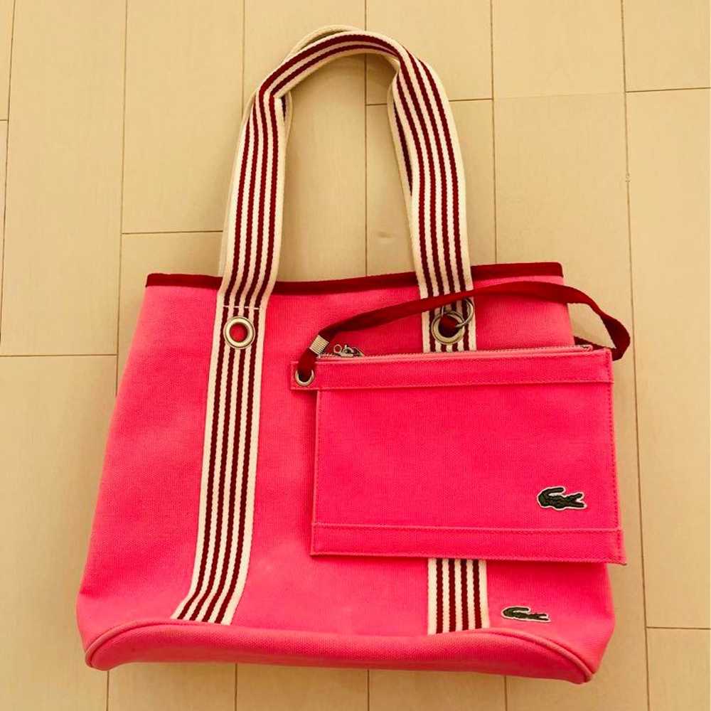 Lacoste Pink Canvas Tote Bag Large - image 1