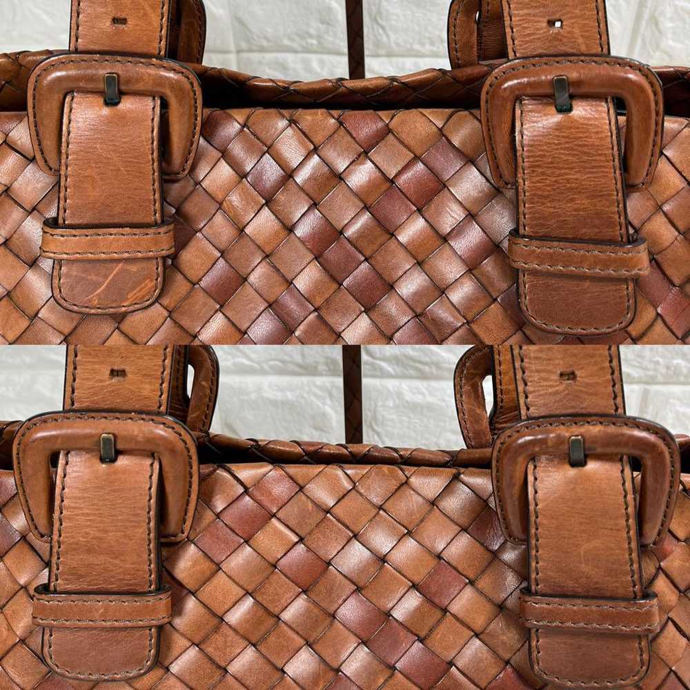 Sazaby Intrechate Tote Bag Leather Brown Braided … - image 11