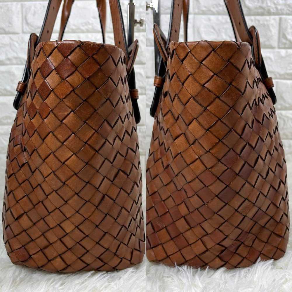 Sazaby Intrechate Tote Bag Leather Brown Braided … - image 4