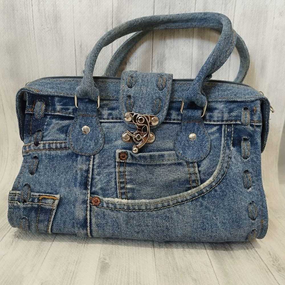 Handbag, denim, jeans, vintage, one-of-a-kind. - image 1