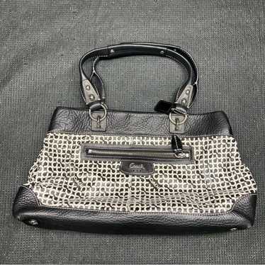 Coach Black White Shoulder Bag Purse - image 1