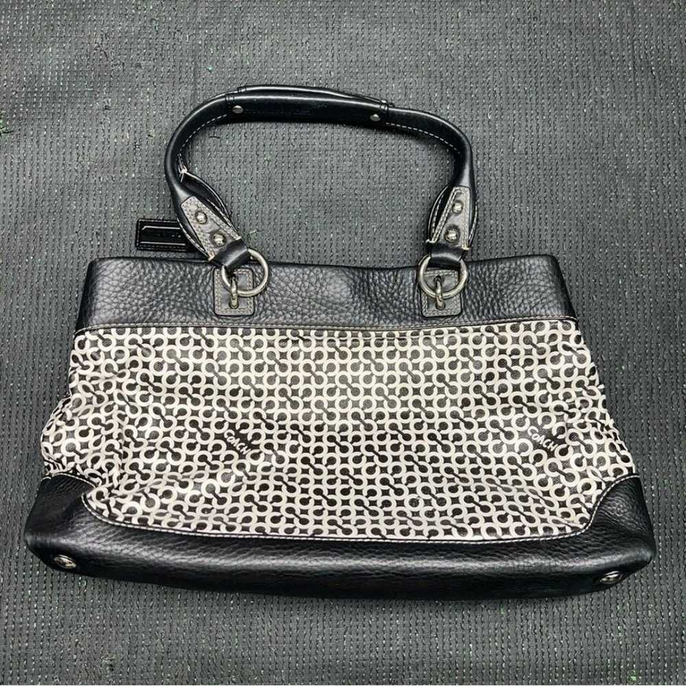 Coach Black White Shoulder Bag Purse - image 9