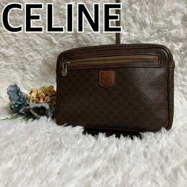 Celine Macadam clutch bag second bag Brown PVC Tri