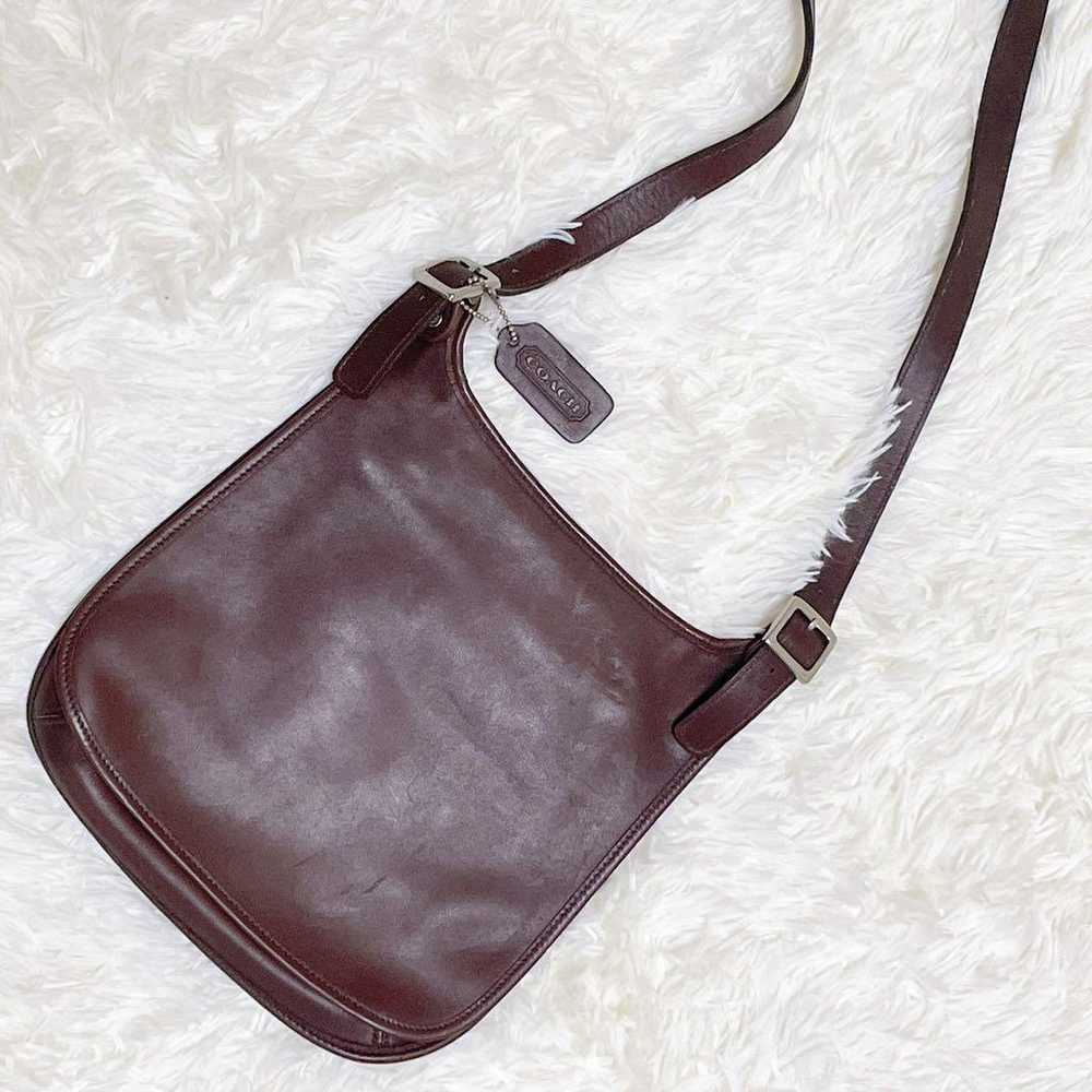 Old Coach Shoulder Bag Satchel All Leather Flap B… - image 2