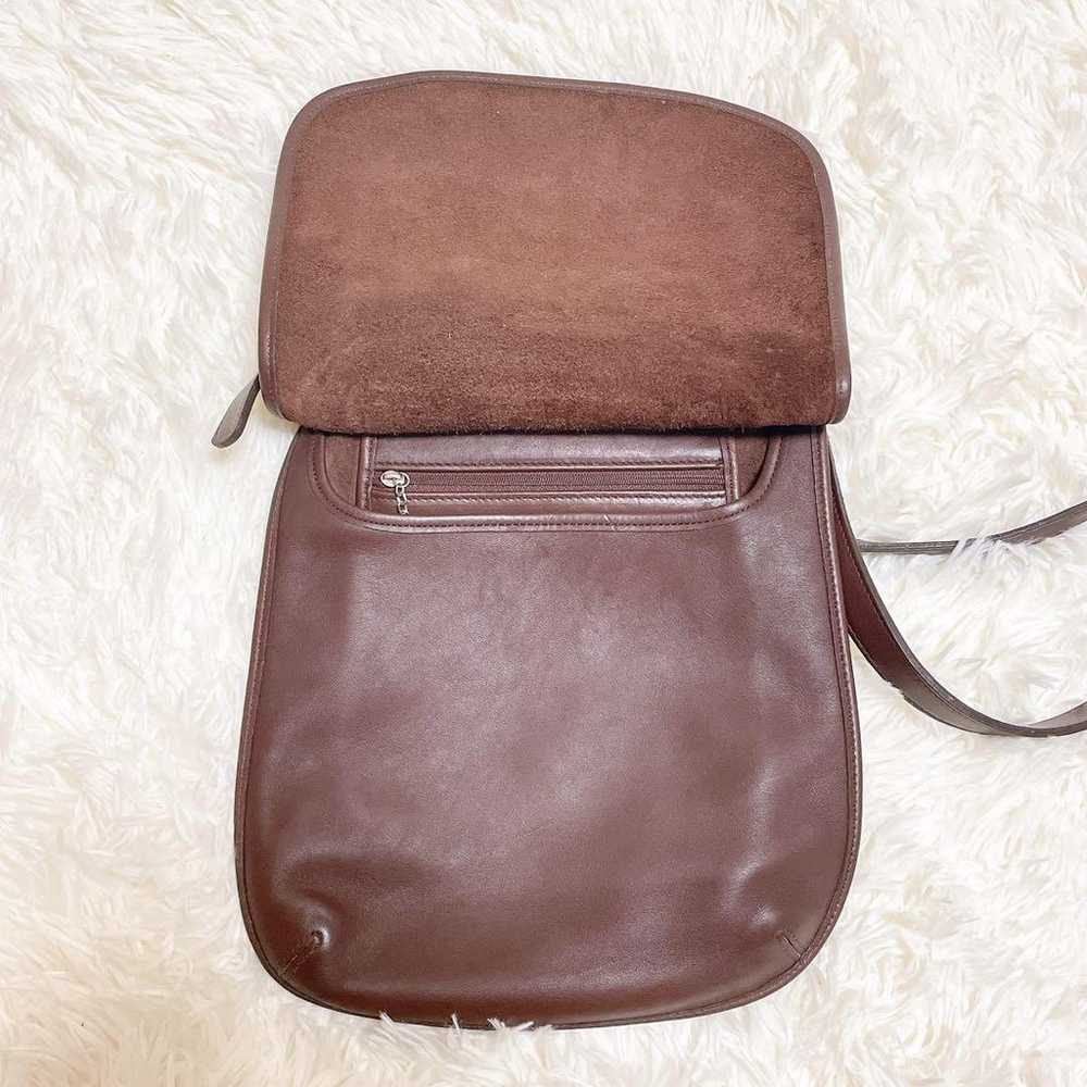 Old Coach Shoulder Bag Satchel All Leather Flap B… - image 9