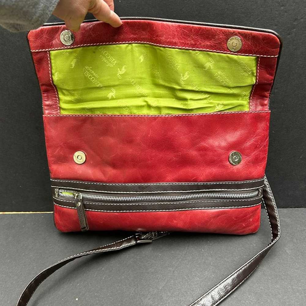 Vtg Sophia Visconti Red Leather Shoulder Bag with… - image 8