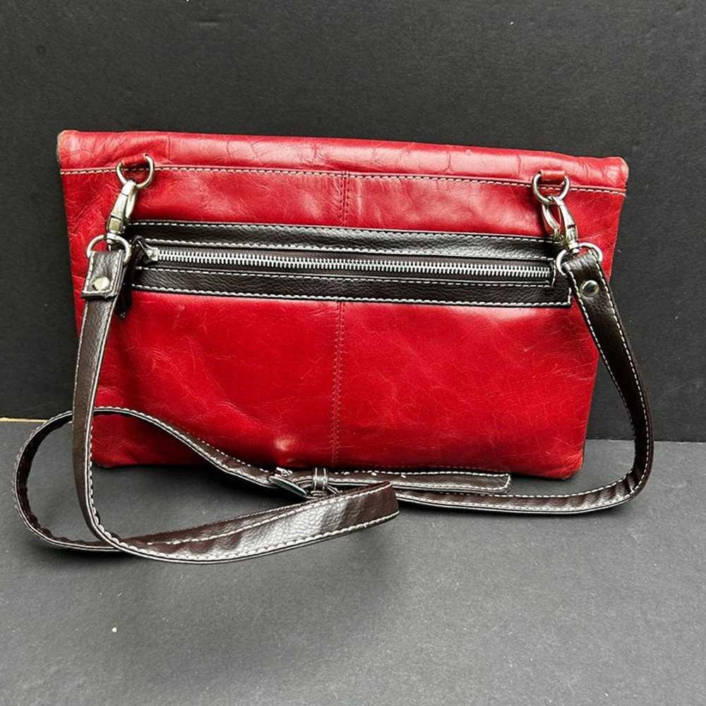 Vtg Sophia Visconti Red Leather Shoulder Bag with… - image 9