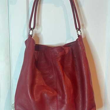 Vintage Express Design Studio red leather hobo ha… - image 1