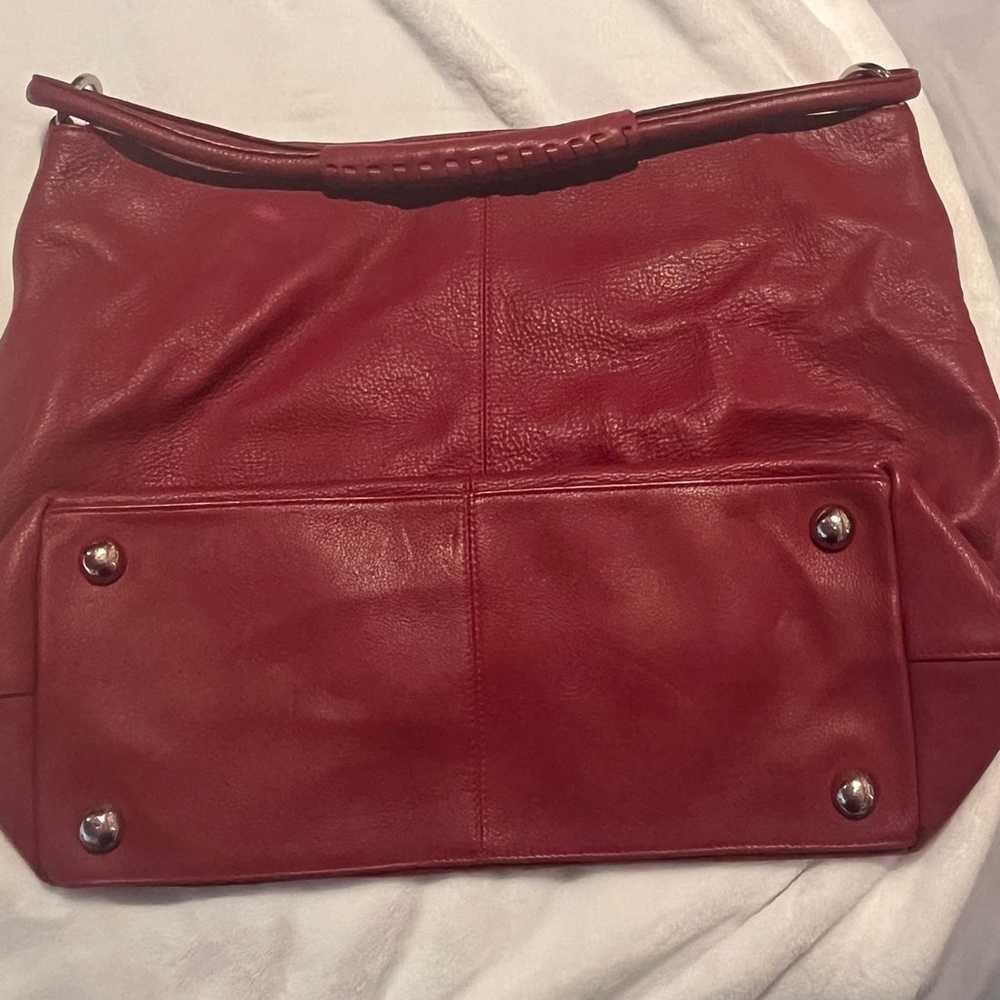 Vintage Express Design Studio red leather hobo ha… - image 2