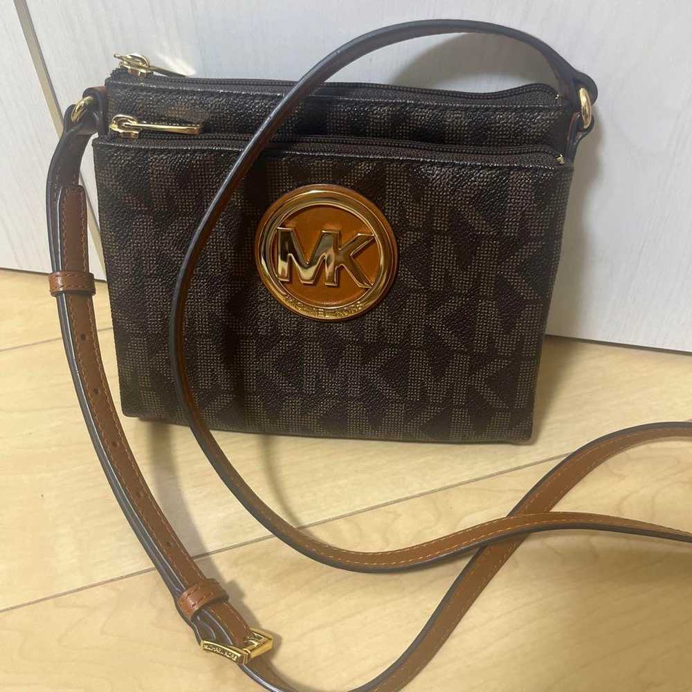 Michael Kors shoulder bag with MK pattern and log… - image 2