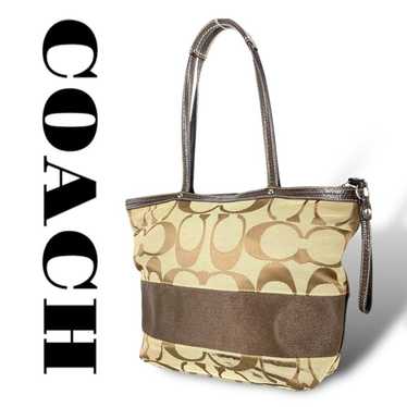 Coach Handbag Signature Canvas 13548 Brown