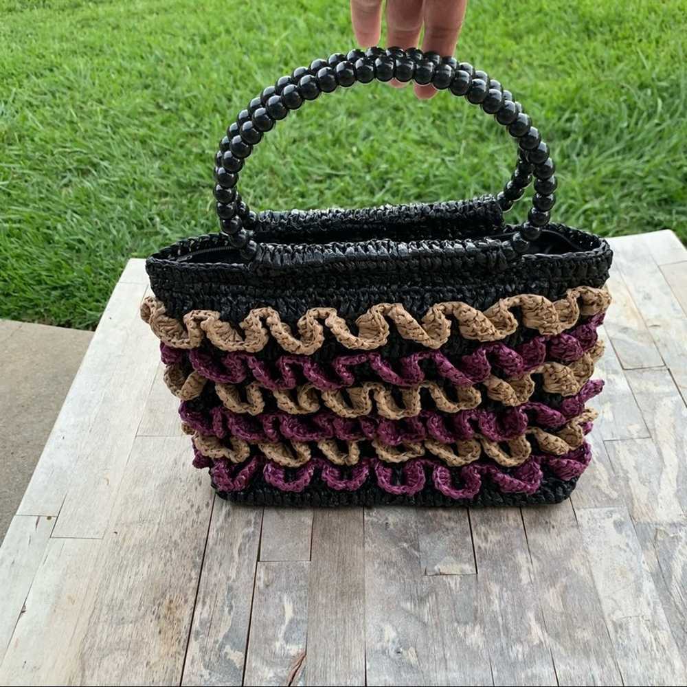 Boho Woven Vintage Recycled Plastic Bag - image 1