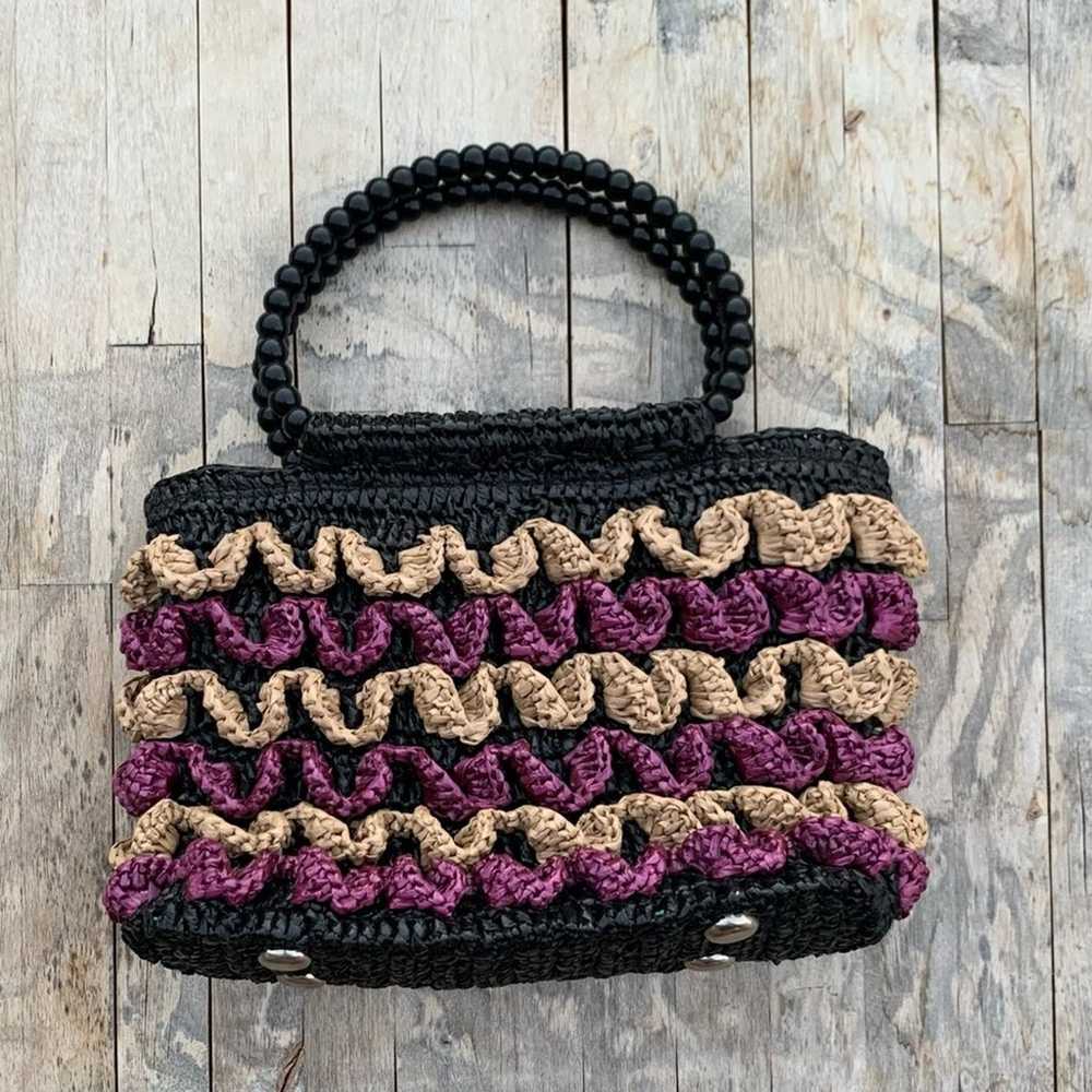 Boho Woven Vintage Recycled Plastic Bag - image 7