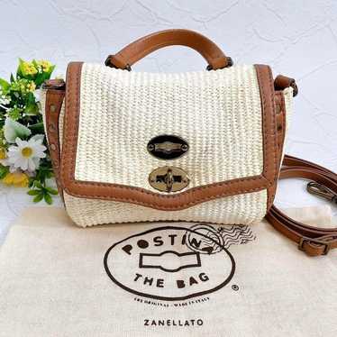 ZANELLATO Postina Mini Shoulder Bag Raffia White … - image 1