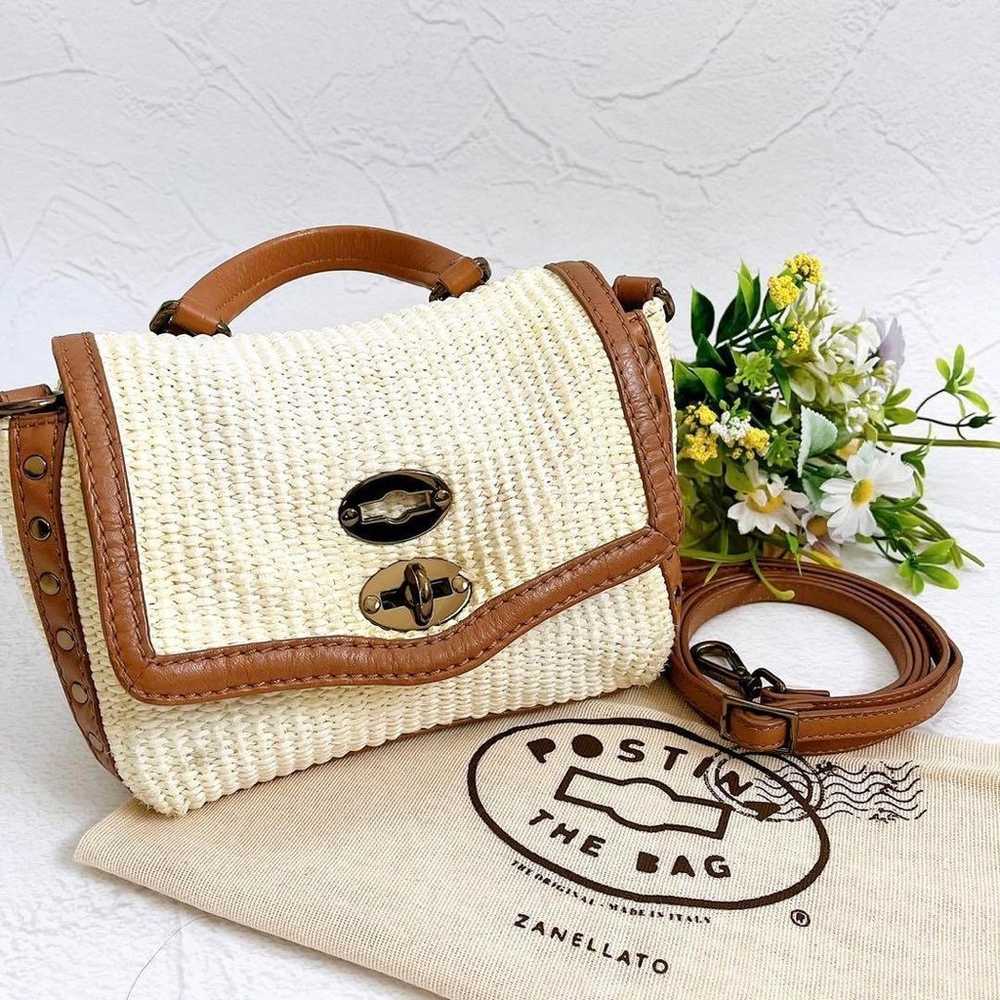 ZANELLATO Postina Mini Shoulder Bag Raffia White … - image 2