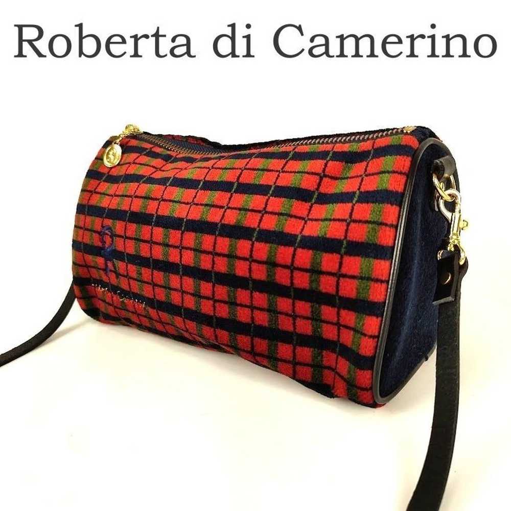 Roberta di Camerino shoulder bag check pattern ve… - image 1