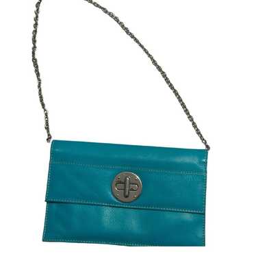 ILI New York Genuine Leather Turquoise Purse - image 1