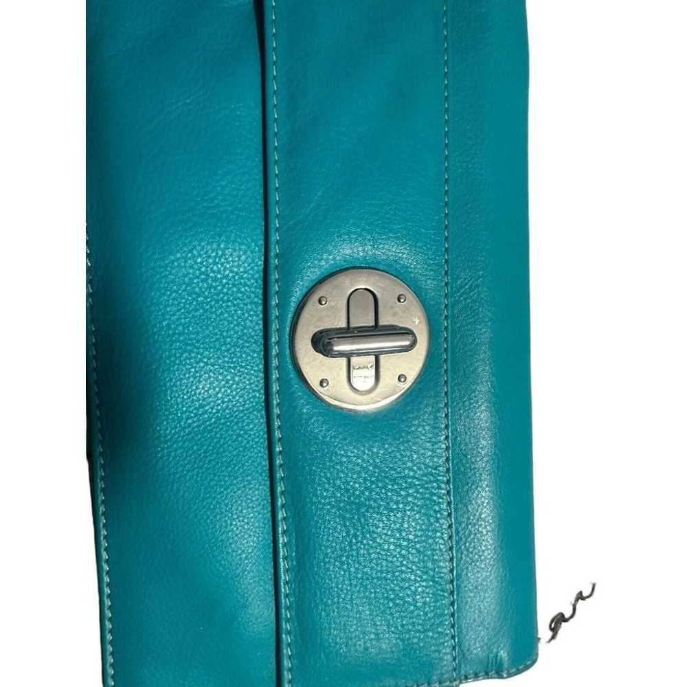 ILI New York Genuine Leather Turquoise Purse - image 2