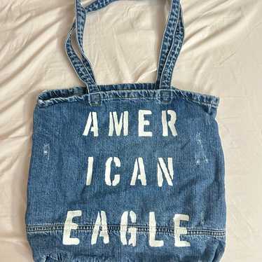 RARE AMERICAN EAGLE DENIM JEAN TOTE BAG