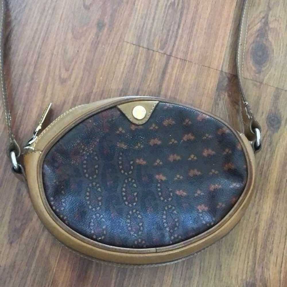 Escada Small leather, Crossbody bag, vintage oval - image 1