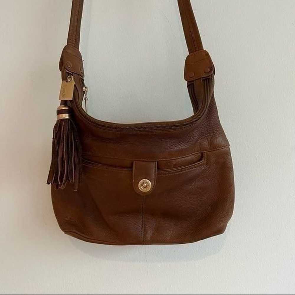 Tignanello Vintage Brown Leather Crossbody Strap … - image 1