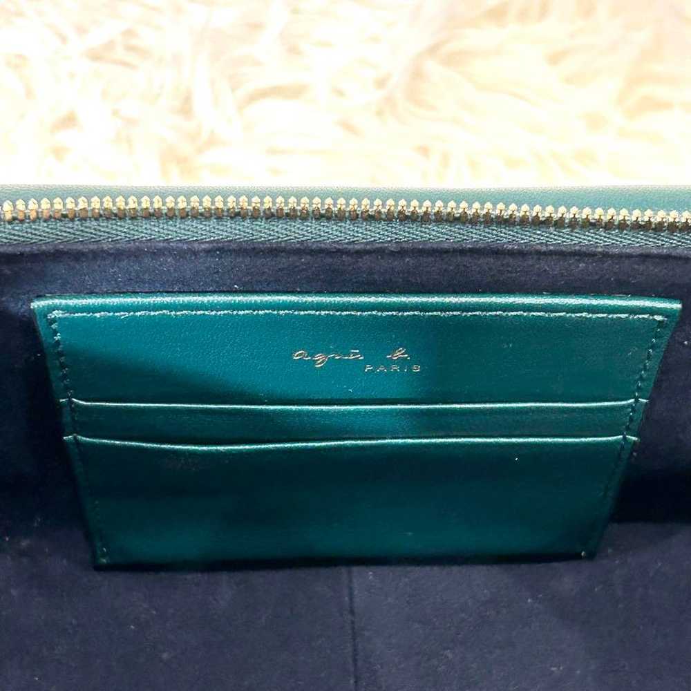 Brand new Agnes B 2way shoulder bag in green leat… - image 11