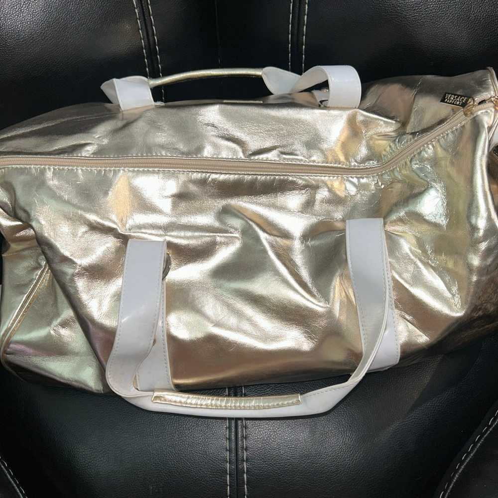 Versace perfume gold duffle tote bag huge - image 3