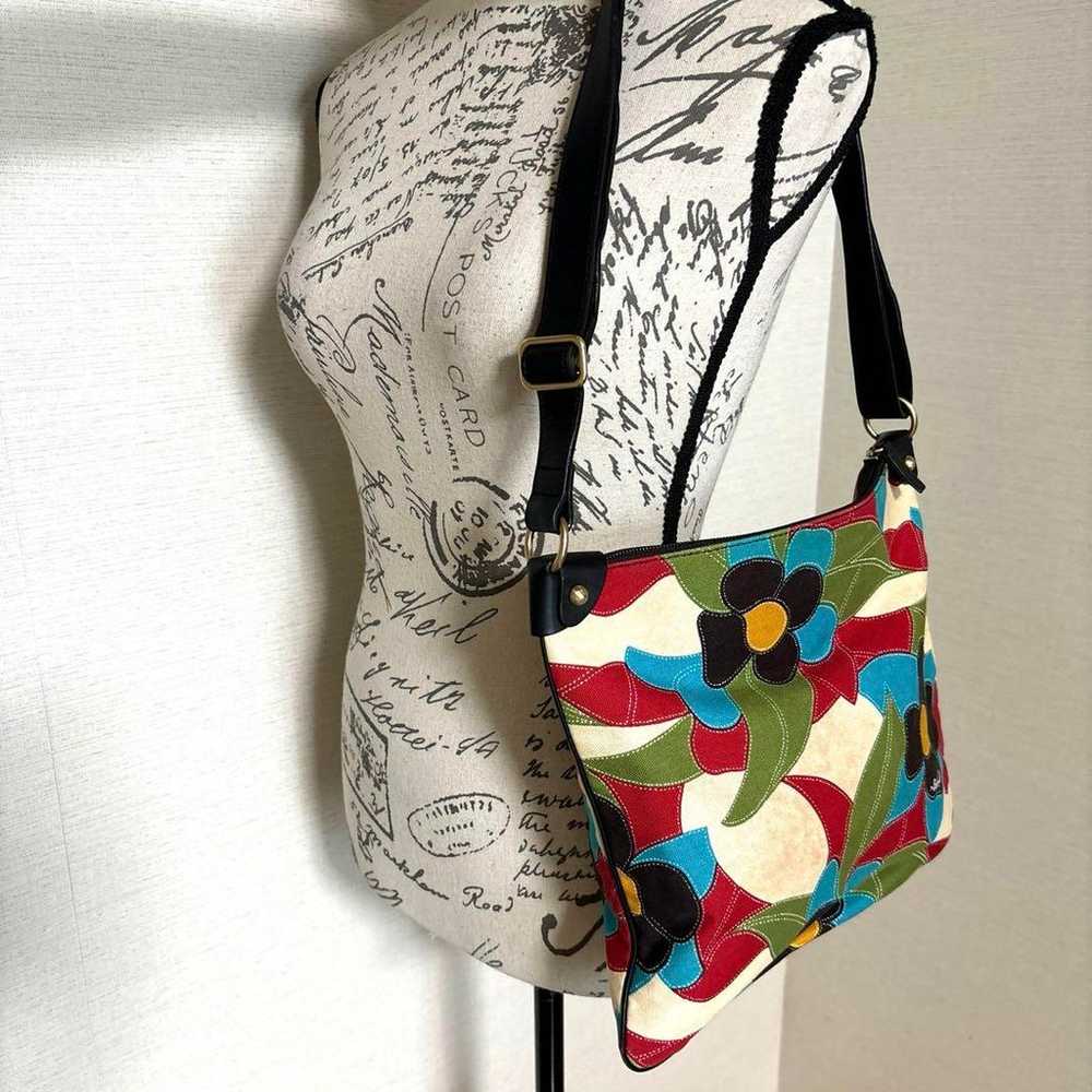 Bally Patchwork Flower Design Multicolor Shoulder… - image 2