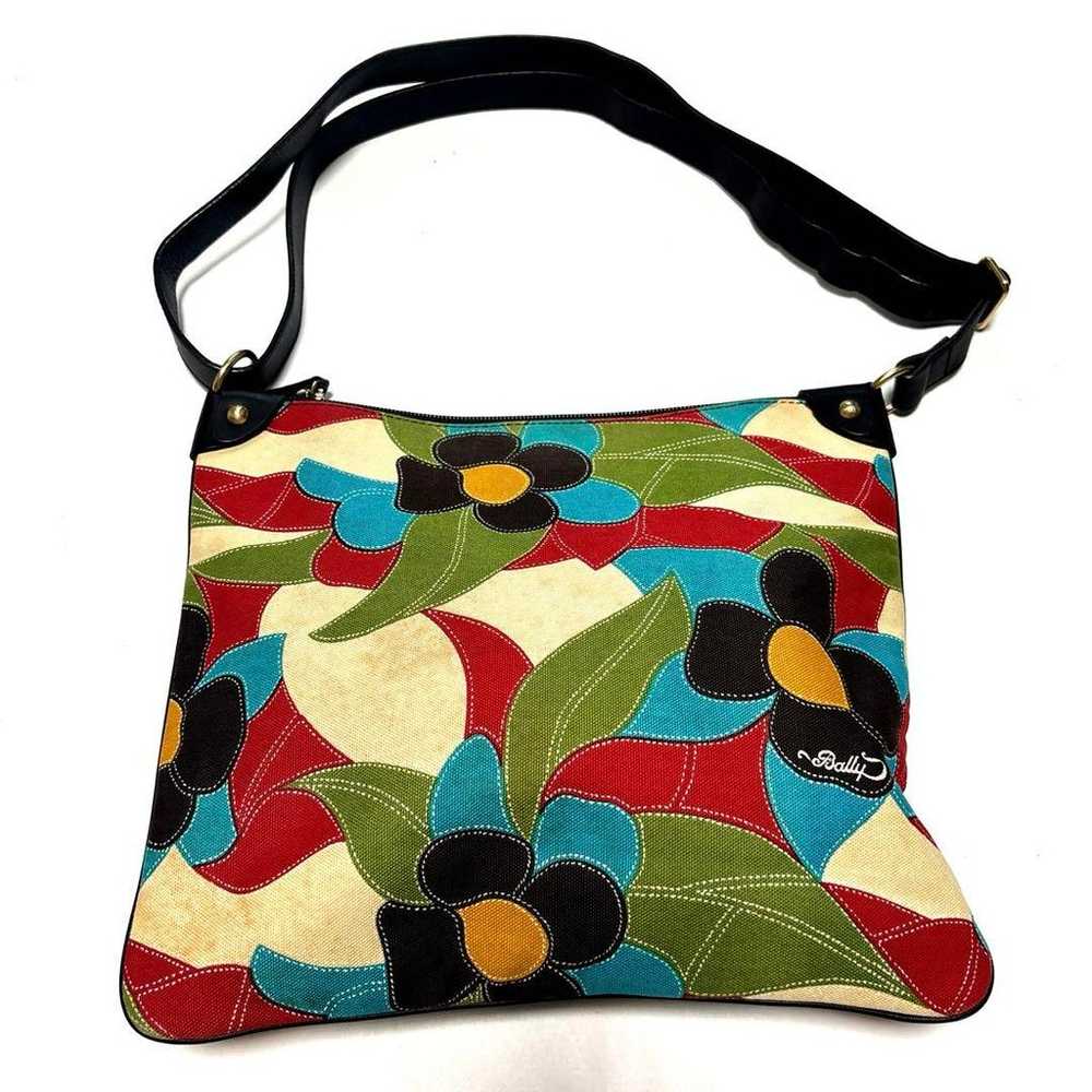 Bally Patchwork Flower Design Multicolor Shoulder… - image 7