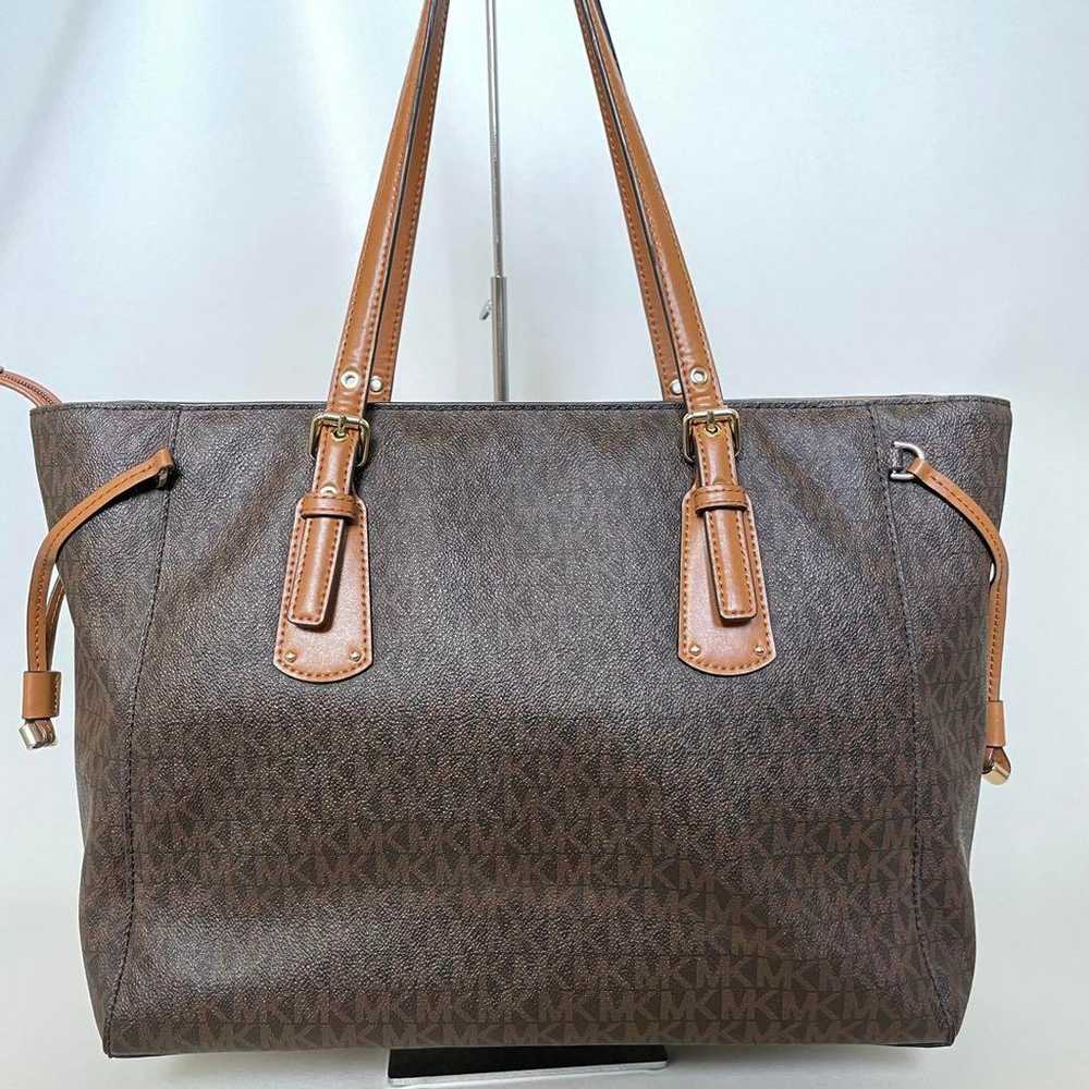 MICHAEL KORS MK Signature Tote Bag A4 Brown - image 2